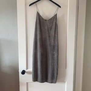 Metallic velvet midi slip dress